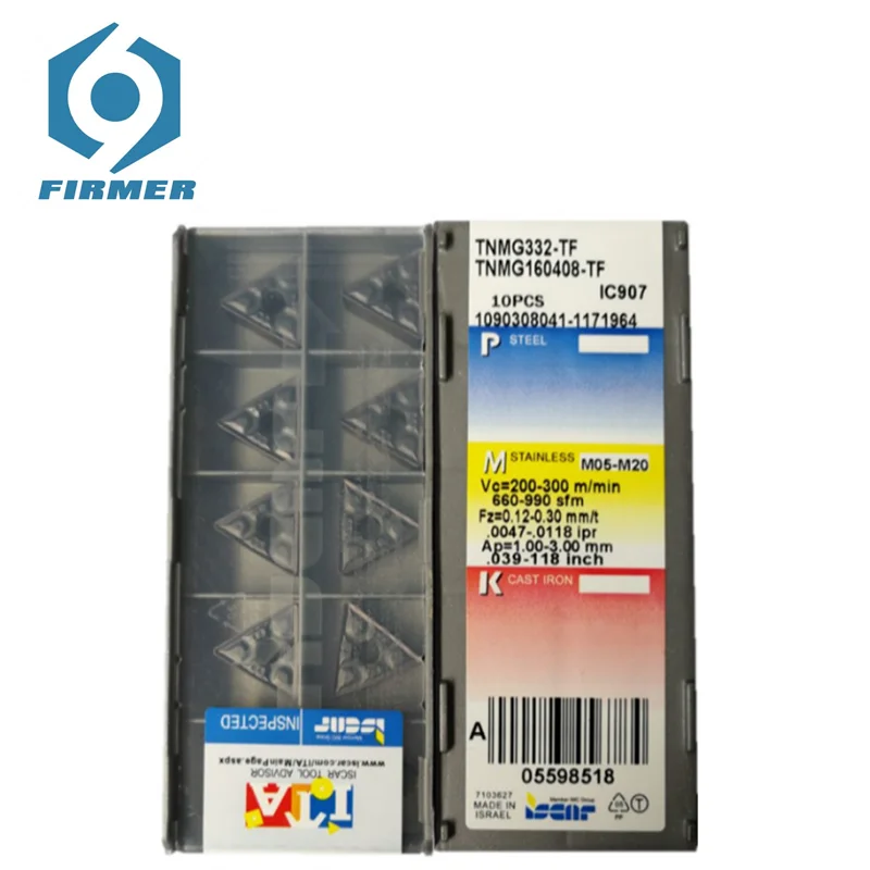 Оригинальные твердосплавные вставки 10 шт. Токарные Вставки TNMG160408-TF IC907 металлический резак токарный станок токарный инструмент резак