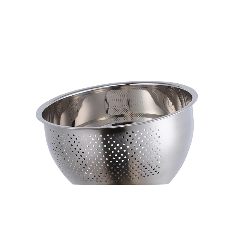 silver 1 шт. средство для мытья риса из нержавеющей стали, сливная корзина, кухонные овощные раковины для хранения фруктов, бытовые утолщенные круглые сливные кухонные инструменты - Цвет: silver