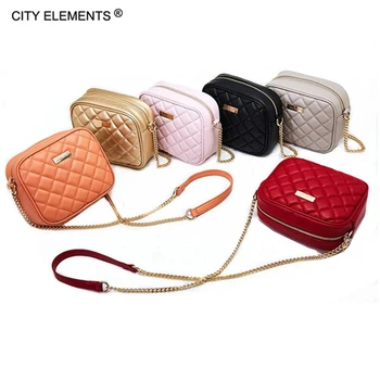 

Brand design Ringer small square bag women solid embrodiery argyll pattern flap crossbody bag PU soft leather cute shoulder bags