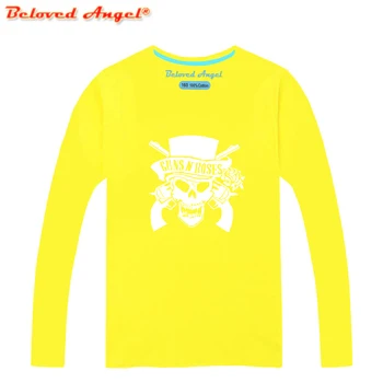 

Children Clothing T-shirt Big Boys&Girls Long Sleeve Luminous T-shirts Kids Hip Hop Print Party Night Light Tops Tees Punk Rock