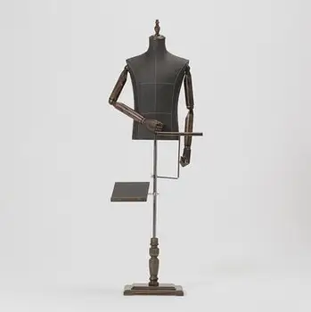 

2style Male mannequin body half length model suit, trousers, Pants rack display clothing store wood dase Adjustable height D146