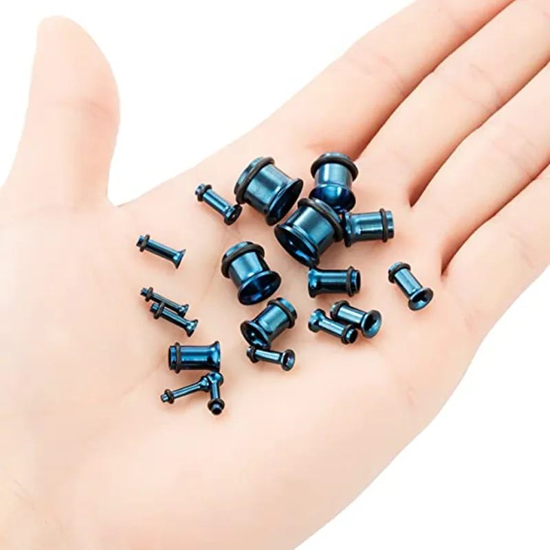 Ear Piercing Jewelry 16/18PCS Stainless Steel Ear Stretching Kit Tragus Piercing Screw Fit Gauge 14G-00G