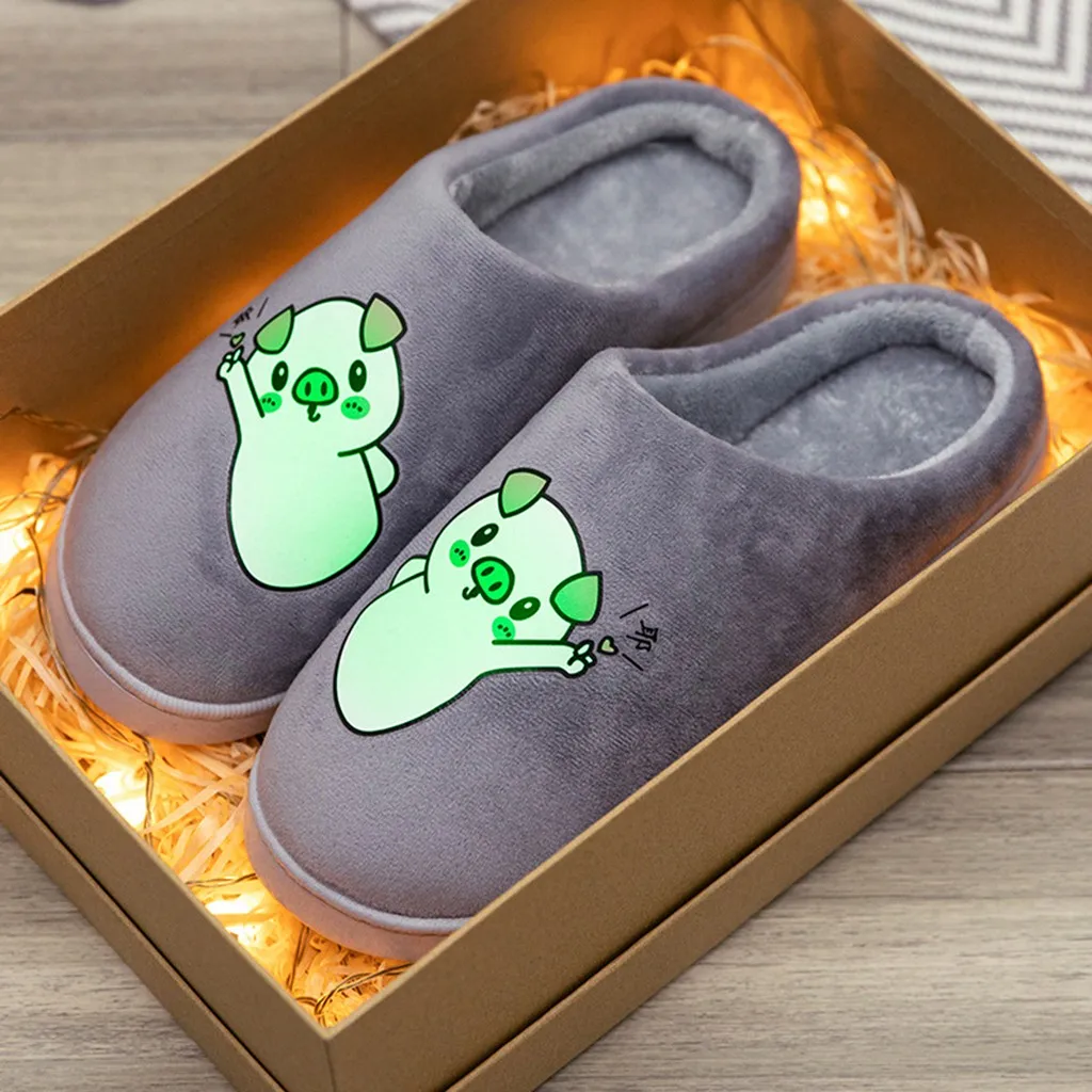 Милые домашние тапочки с героями мультфильмов; Мужская обувь; Новое поступление; милые теплые домашние тапочки со Свинкой; удобная зимняя обувь; Zapatos De Mujer; тапочки