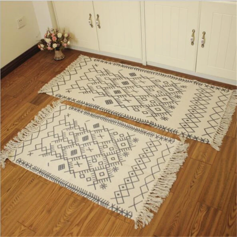 Cotton Soft Tassel Home Carpets For Living Room Bedroom Kid Room Decorate Home Carpet Floor Door Mat Simple Nordic Area Rug Mat Cotton Soft Tassel Home Carpets For Living Room Bedroom Kid Room Decorate Home Carpet Floor Door Mat Simple Nordic Area Rug Mat