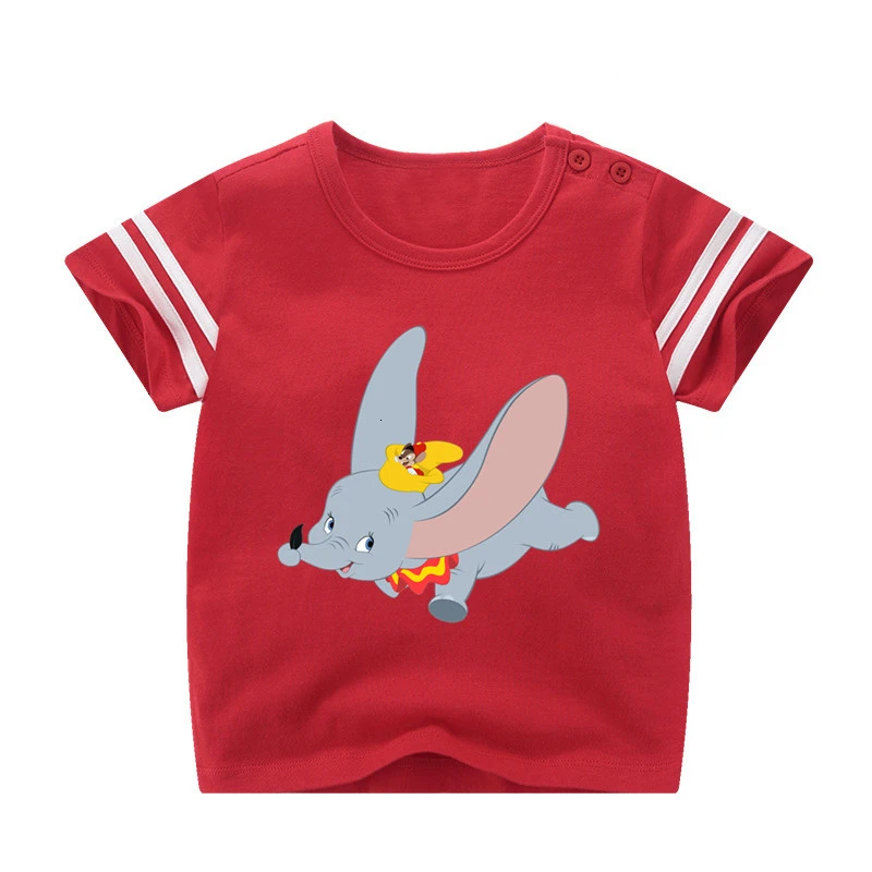 Детская футболка с принтом «Dumbo» для мальчиков и девочек детская футболка летние топы для малышей, футболки с рисунками из аниме - Цвет: as picture