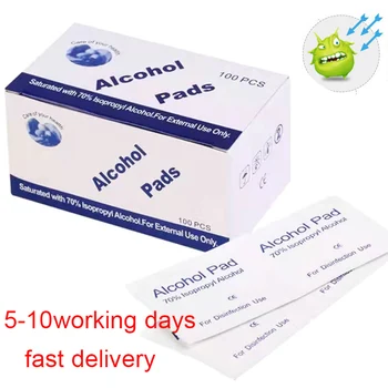 

100/200 Pcs Alcohol Wet Wipe Disposable Disinfection Non-woven Home Skin Clean Jewelry Mobile Phone Clean