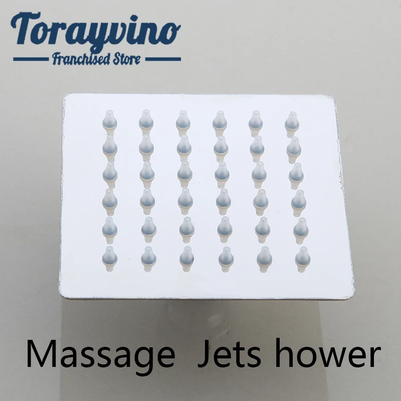 

Torayvino Massage Jets shower spray bathroom brass chrome rectangular shower Massage spray wall mounted showers