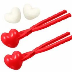 Pince pour fabriquer des boules de neige en forme de cœur, 1 pièce, moule en plastique, pince pour fabriquer des boules de sable de neige, jouets amusants pour enfants, Sports de plein air, hiver 