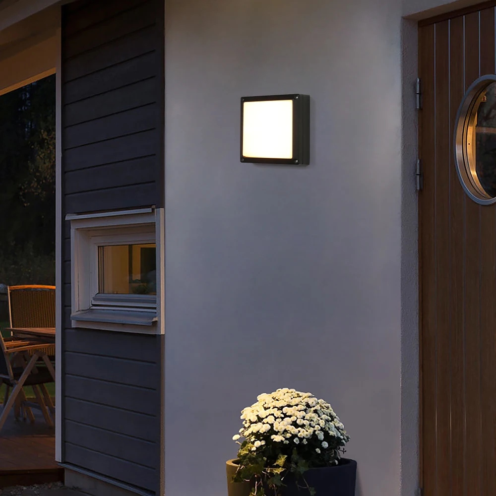 Square Led Radar Motion Sensor Outdoor Wall Light Light Control 10W Ip65 Waterproof Wall Lamp Sconce 3 Light Color Changeable Square Led Radar Motion Sensor Outdoor Wall Light Light Control 10W Ip65 Waterproof Wall Lamp Sconce 3 Light Color Changeable