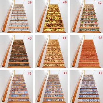 

13pcs/set 3D Stair Riser Floor Stickers Waterproof Removable Self Adhesive DIY Stairway Decals Murals Home Decor
