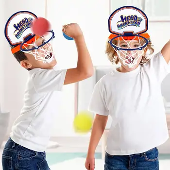 

Head Hoop Basketball Party Game Adjustable Headband Soft Balls Kids Adult Toy