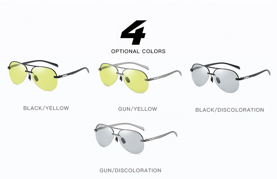Брендовые авиационные защитные очки для вождения, фотохромные поляризованные солнцезащитные очки для мужчин, день, ночное видение, солнцезащитные очки для вождения, oculos de sol masculino