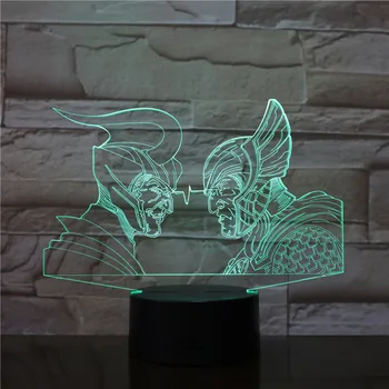 

3D LED Lamp Marvel Thor Loki CP Figure Nightlight for Kids Bedroom Decor Acrylic 7 Color Changing RGB Light Gift for Child 2484