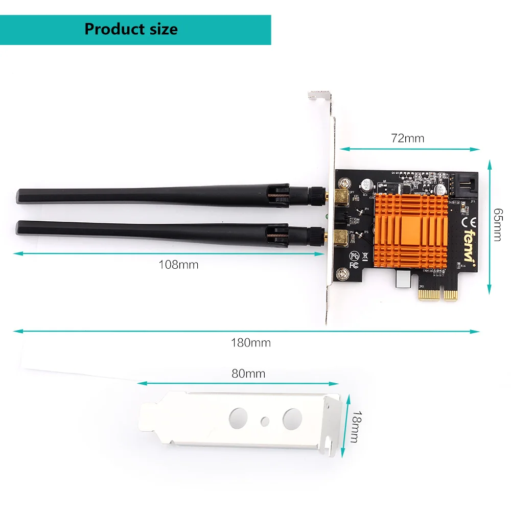 Fenvi Настольный 1200 Мбит/с Беспроводной двухдиапазонный Bluetooth 4,2 PCIe Wi-Fi адаптер Intel 8260 WiFi сетевая карта 802.11ac 2,4G/5 ГГц