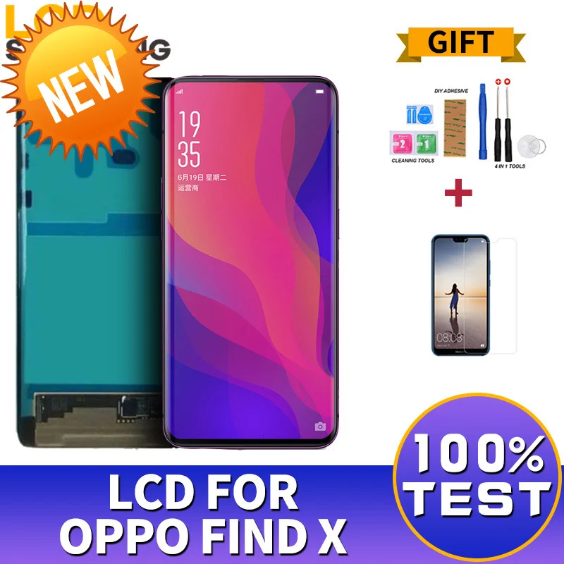Новый ЖК дисплей для OPPO Find X экран с сенсорной панелью дигитайзер в сборе запасная