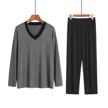 Удобные хлопковые мужские пижамы, набор зимних модальных осенних пижам, Мужская свободный низ, Повседневная Домашняя одежда, пижамы для мужчин