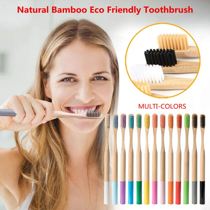 5 or 10 Pcs Set Environmental Bamboo Fiber Toothbrush For Oral Health Low Carbon Medium Soft 2