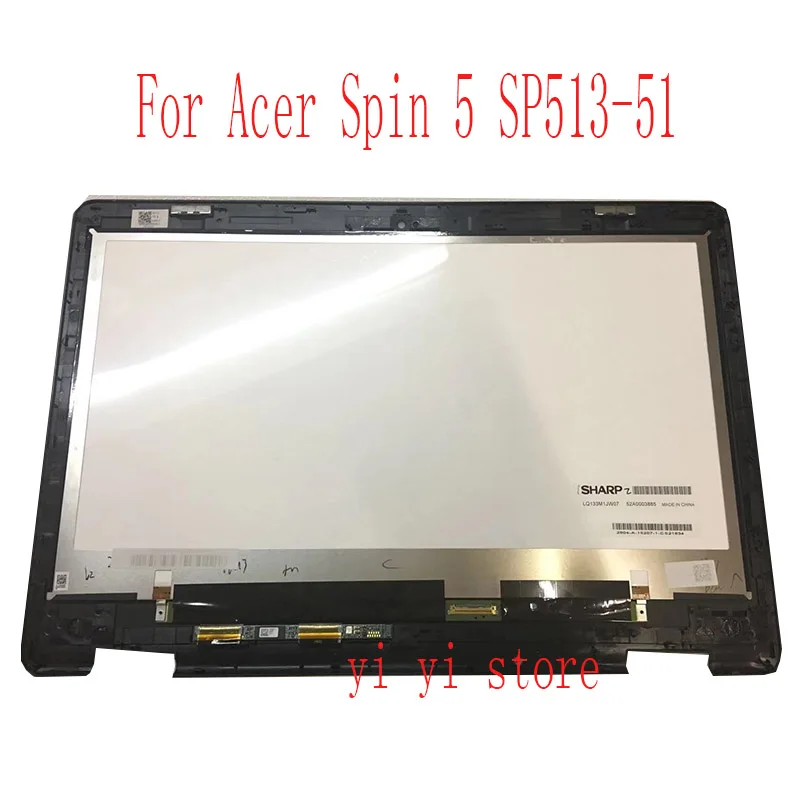 Для acer Spin 5 SP513-51 ЖК-экран+ сенсорный дигитайзер в сборе FHD LQ133M1JW07 или B133HAB01.0 с сенсорной ips матрицей