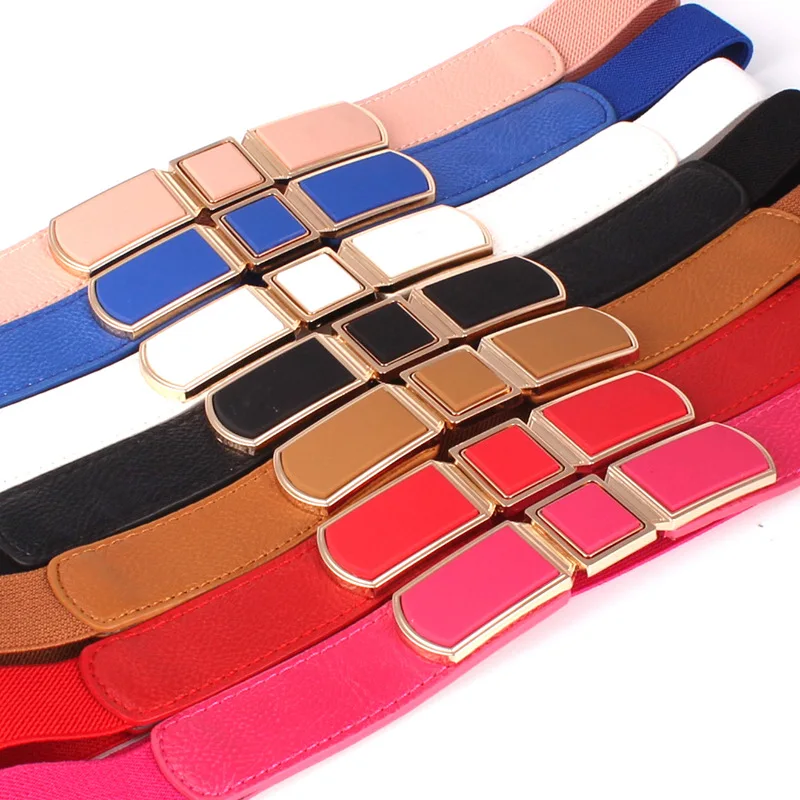 

Hot Sale 1pc 4 Colors Fashion Women PU Waist Band Thin Elastic Waist Belt Dress Apparel Accessories cinturon mujer SE95