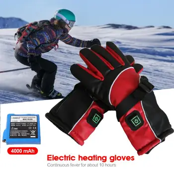 

Winter ski Gloves Electric Heated Warm Gloves 4000mAh 3 Levels Temperature Hand Control Warmer Motorbike Racing Riding Gloves
