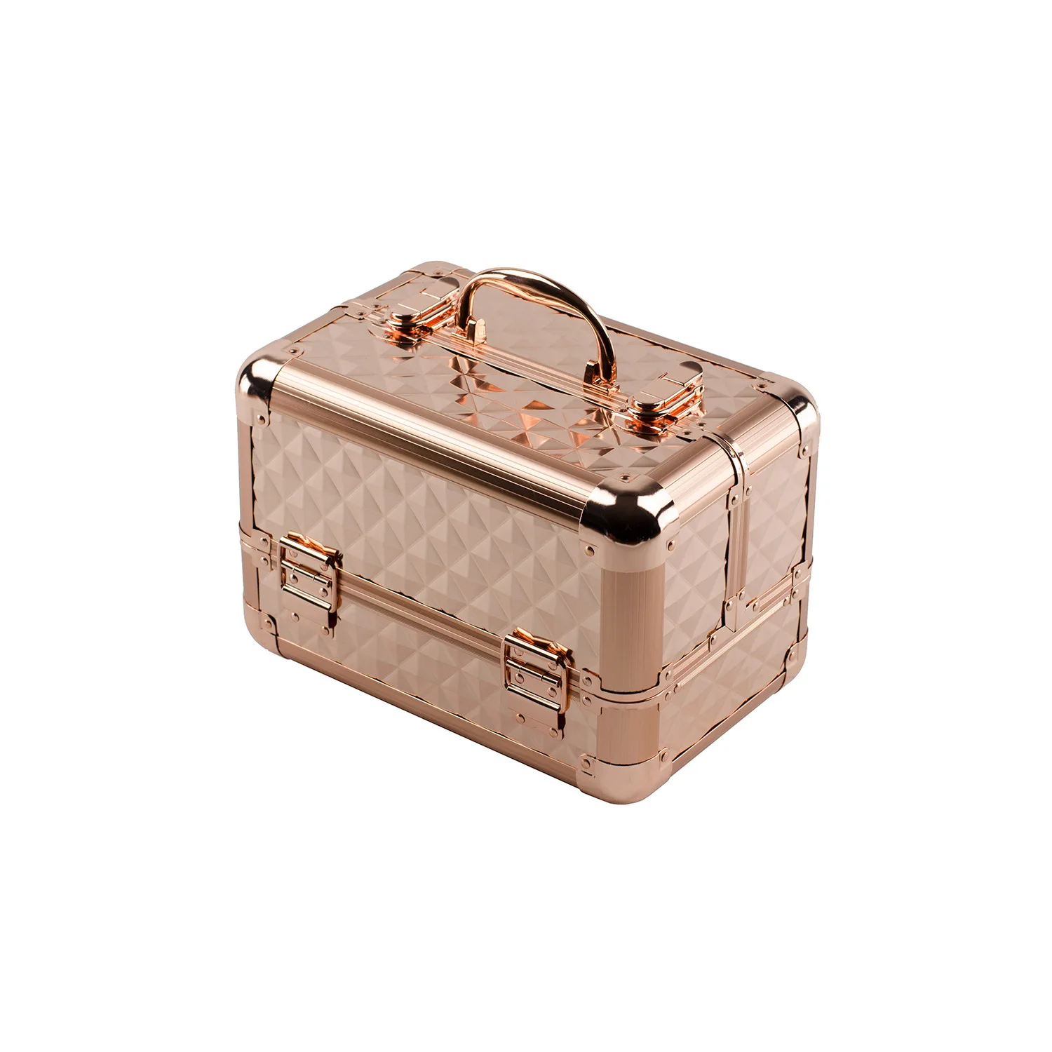 

Treasure Portable Cosmetic Case PU Leather Aluminium Alloy Beauty Hairdressing Box Munsu Toolbox Profession