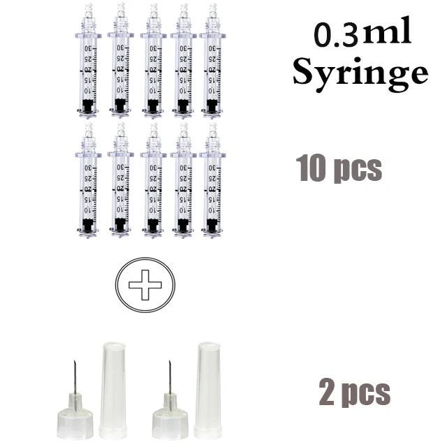 10pcs 0.3ml syringe Новейший 2 в 1 гиалуроновая ручка с гиалуроновой кислотой, шприц-ручка для заливки губ, массажный распылитель, ручка против морщин, шприц для воды, игла - Цвет: 10pcs 0.3ml syringe