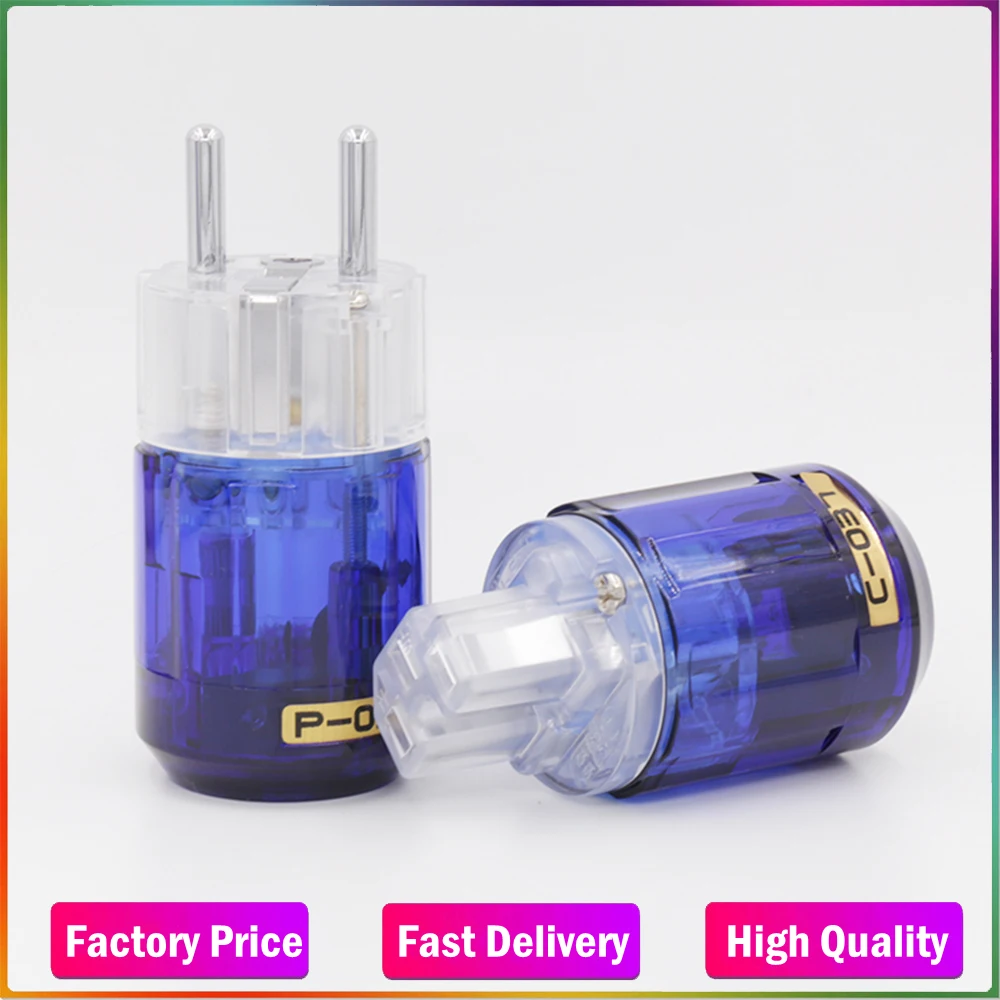 

Free shipping Pair P-037E P037E Platinum Plated EU Power plug + C-037 c037 IEC Connecter DIY Cable Schuko power cord plug