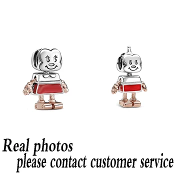 

2020 New Style Sterling Silver 925 High-quality Mouse 1:1 Robot Series, Charm Diy Bracelet Original Female Jewelry Fashion Gift