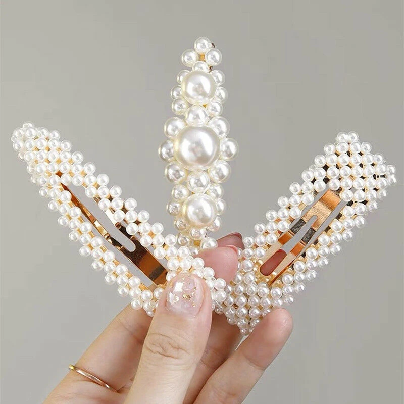 1pcs Fashion Pearl Hair Clip for Women Barrette Hair Pins Barrettes BB Hair Clips Hairpin for Girls Styling Accessories