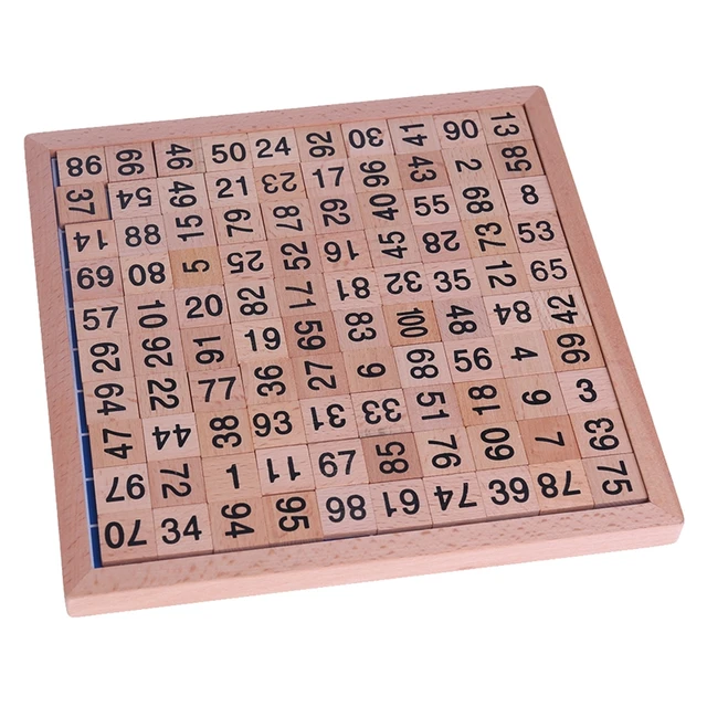 Wooden Montessori Hundred Board Math 1 to 100 Consecutive Numbers Counting Toy 3