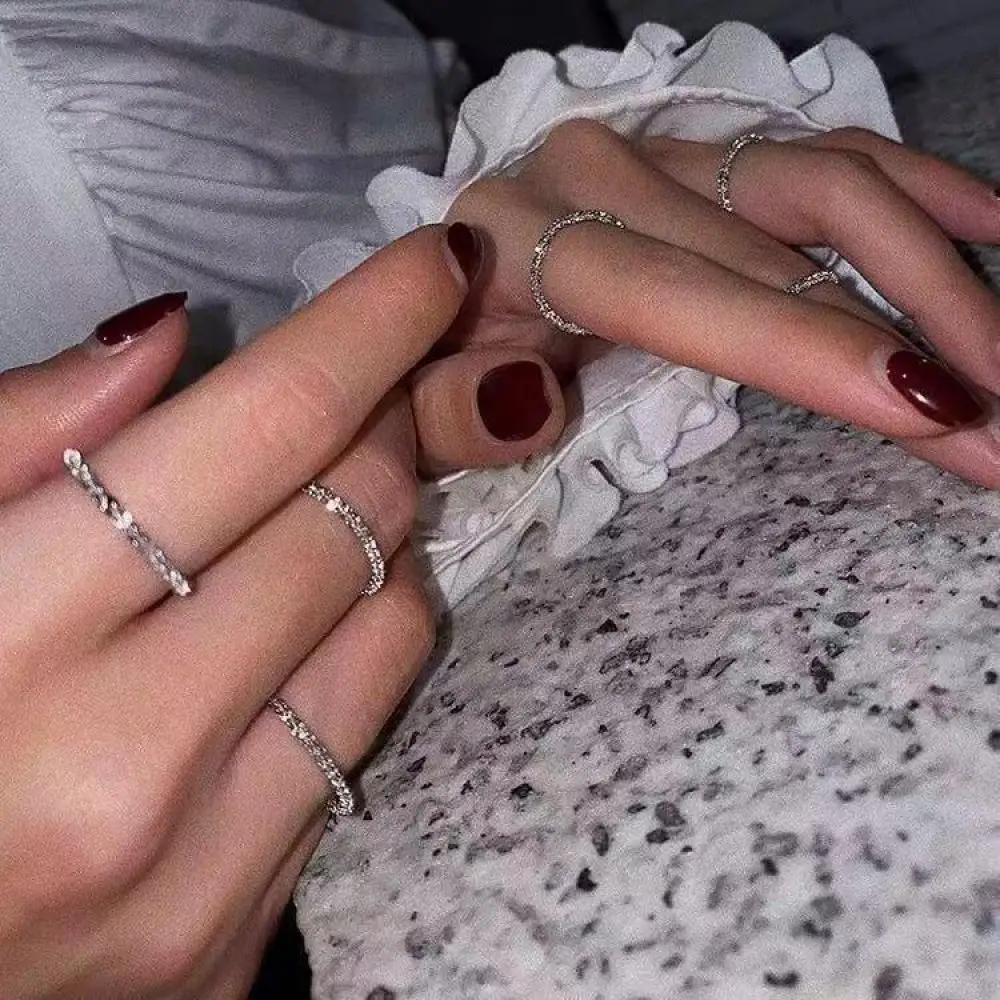 Sparkling Ring Simple Style Versatile Decorative Index Finger Ring Women Fashion Jewelry