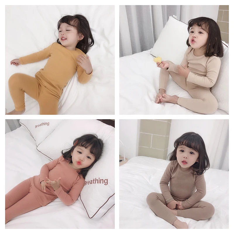 

Kids Girls Pajamas Autumn And Winter Baby Girl Pajamas Soft Wool Pull 2-Piece Set Home Service Boys Pajamas