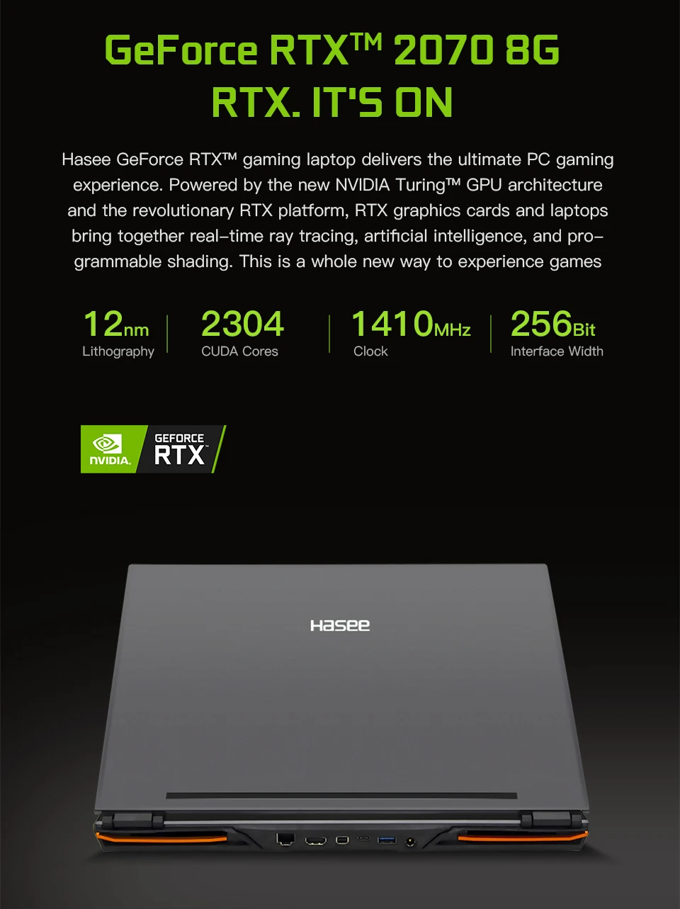 Ноутбук hasee Z9-CT7PK Intel Core I7-9750H+ RTX 2070/16GB ram/256G SSD+ 1T HDD/15,6 ''144Hz ips 72% NTSC) игровой ноутбук