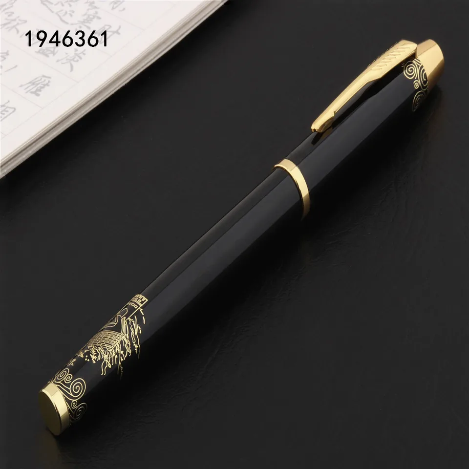 高級品質 8007 ゴールデン万里の長城黒ビジネスオフィスミディアムペン
