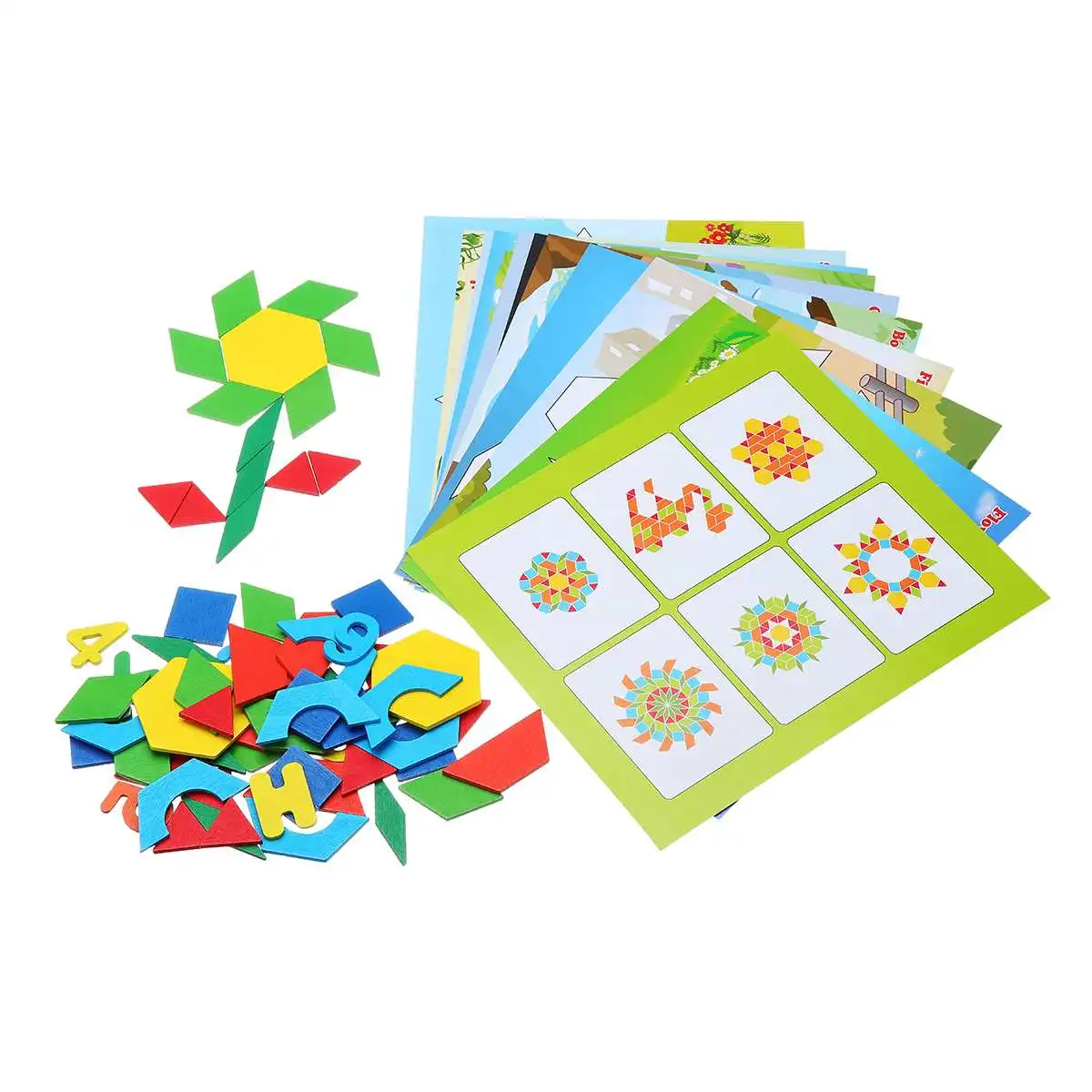 250Pcs/set Montessori Wooden Math Puzzle Toys for Children Early Education Teaching Toys Wood Sensory Preschool Geometry Gifts