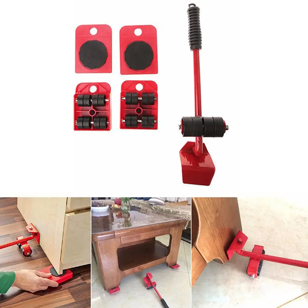 Home and Living Heavy-Duty Furniture Moving Tool Set 360-degree Rotatable Pad Four Sliders One Lifter 30FP25