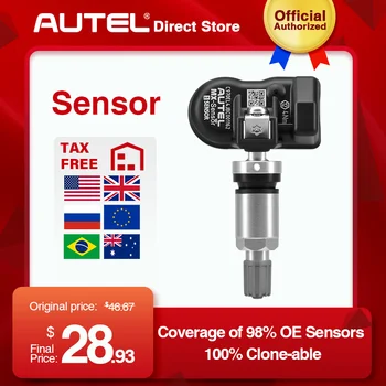 

AUTEL 2 in 1 MX-Sensor 315MHz+433MHz Universal Programmer Rubber Valves Screw in Tire Cloneable Monitoring Vacuum Tester TPMS