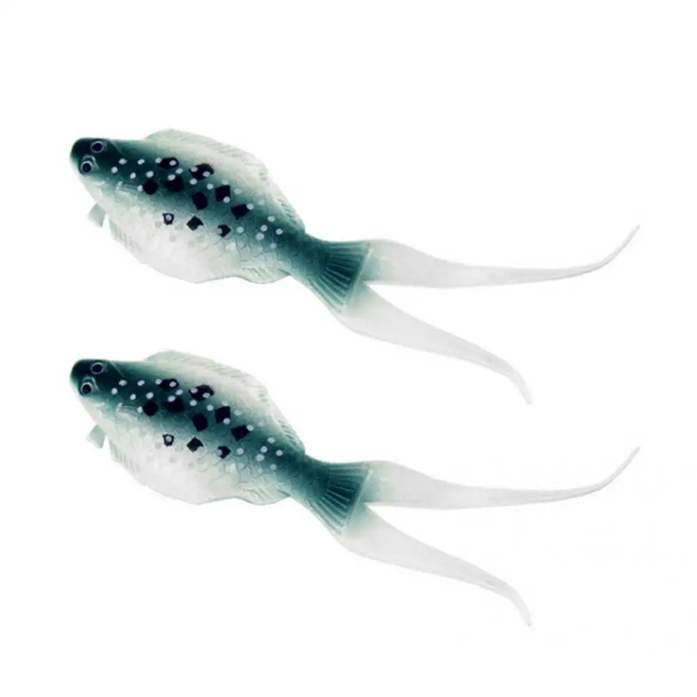 Esca a manovella pratica riutilizzabile per acqua dolce Mini 2 pz/set delicato Flatfish morbido forcella coda richiamo di pesca