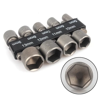 

9Pcs/Set 5-13mm Nut Driver Set Hex Socket Sleeve Nozzles Wrench Set Powerful Sleeve Drill Power Tools Screws Hooks Bolt Heads D4