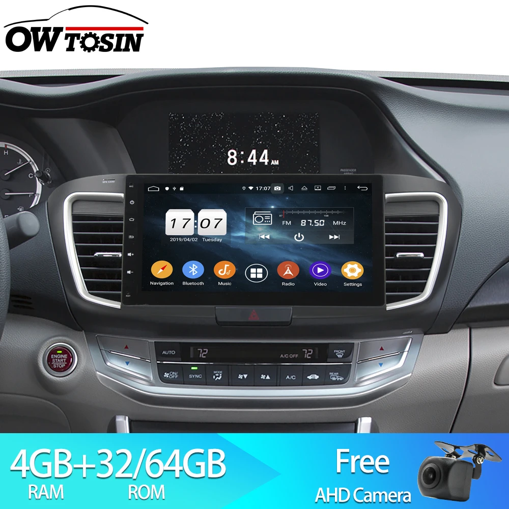 Owtosin 2 Din Android 9.0 Car DVD Multimedia For Honda Accord 9 2014 2015 2016 2017 GPS Navigation Autoradio Video Player | Автомобили и