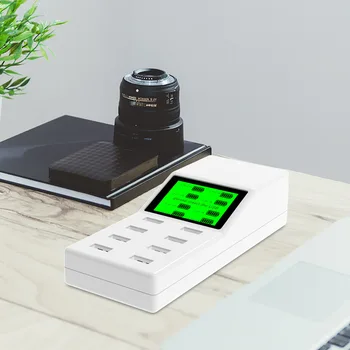 

40W 8A USB Charger 8-port USB Hub Charging Stations with LCD Display DQ-Drop