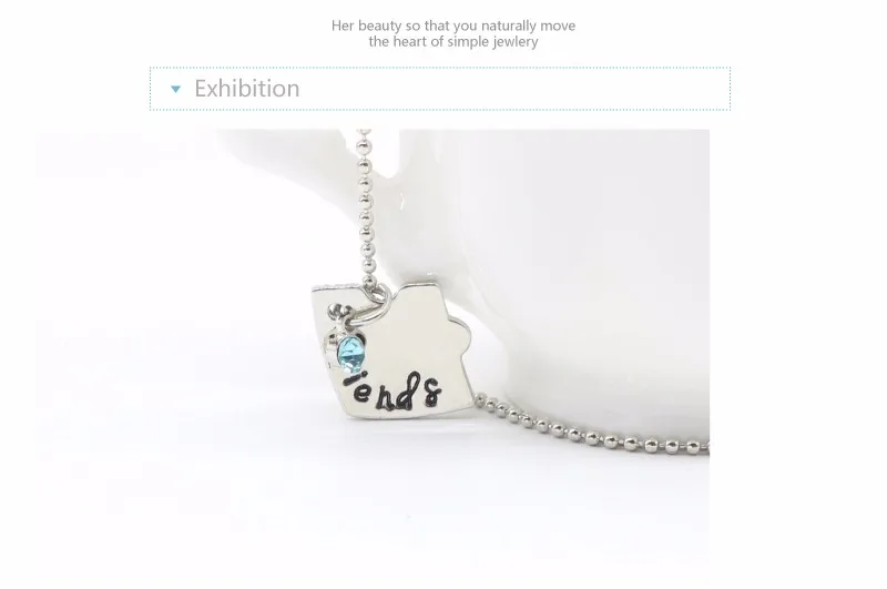 Korean Fashionable Women Necklac Chain 3 Piece Set Best Friend Friendship Pendant Bff Matching Necklace Jewelry