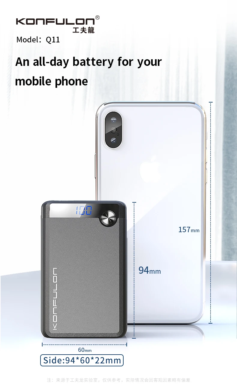 Power bank QC3.0/PD 18W quick charge 10000mah Power bank Digital Display external battery Power bank QC3.0/PD 18W quick charge 10000mah Power bank Digital Display external battery