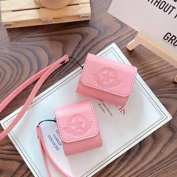 

Cute Cartoon PINK Sailor Moon Leather case Wireless Bluetooth Headset soft silicone cover For Airpods PRO 2 Earphone Protective
