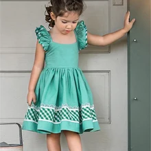 Платье для девочек, новое летнее детское платье, платье принцессы без рукавов для девочек, детская одежда