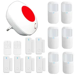 Système d'alarme de sécurité domestique sans fil, équipement antivol, fréquence de transmission 433MHz, Ev1527, méthode d'encodage de réception, sirène en direct 