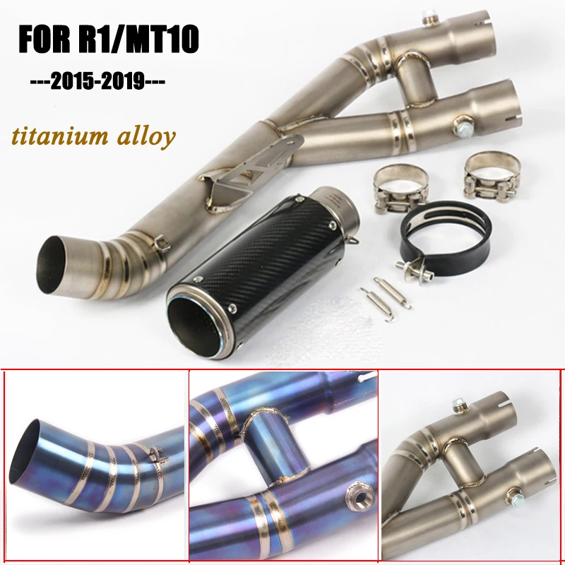 2015-2019 Нержавеющая сталь Титан сплав Mid трубы мотоцикл среднего звена глушитель