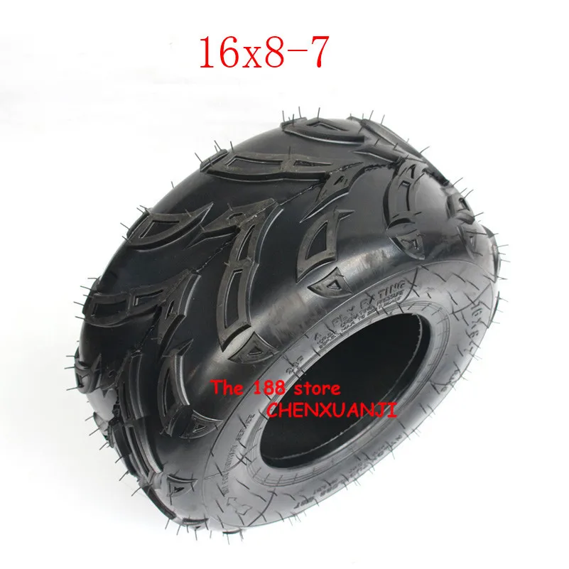 Молния 16x8-7 дюймов Задний Передний ATV Go Kart ручка бескамерной шины подходит для задней передней ATV Go Kart ручка бескамерной шины