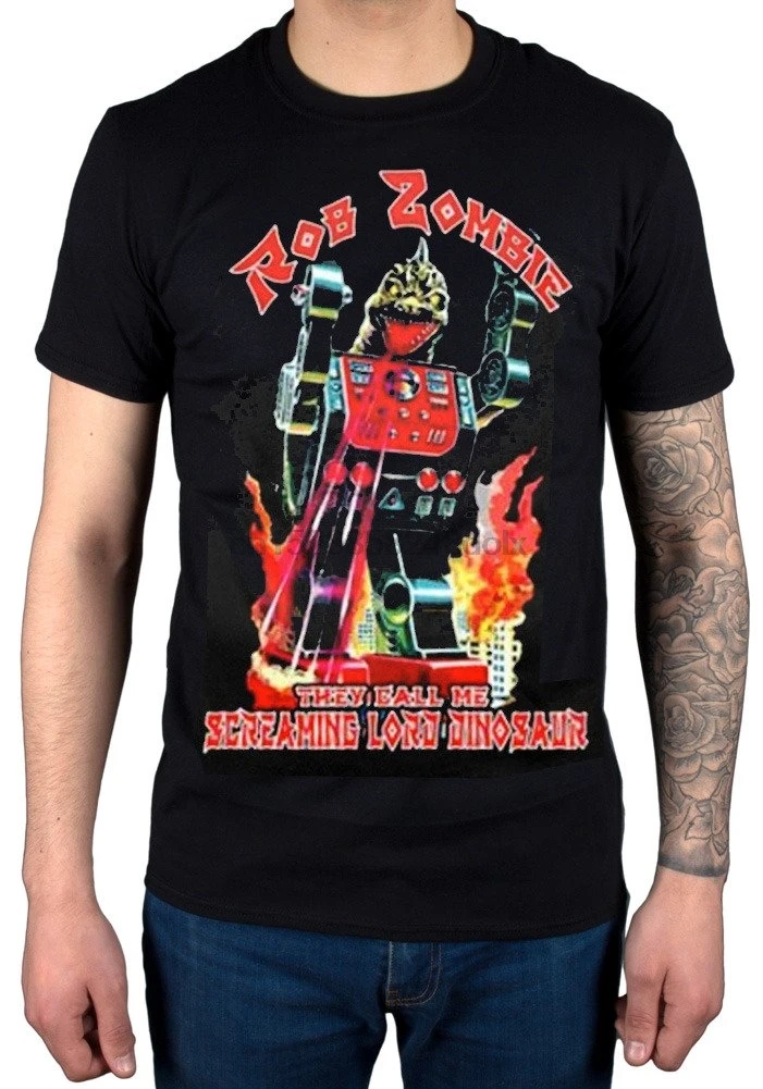 Мужская футболка Rob Zombie Lord Dinosaur Metal Horror Rock Band| |