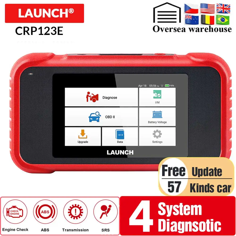 

LAUNCH x431 CRP123E OBD2 OBDII diagnostic tool With Engine ABS Airbag SRS Transmission systems Code Reader CRP123 E Free Update
